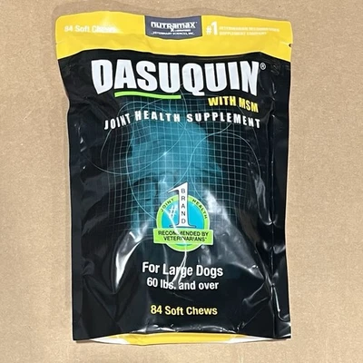 Dasuquin MSM Joint Health Supplement Soft Chews For LARGE Dogs 84ct Exp 02/27+