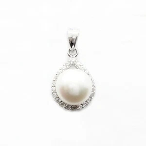 AURORA GEMS® 925 Silber Anhänger 23x12,5mm mit Süßwasserperle - Bild 1 von 1