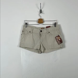 Mudd Juniors Khaki Low Rise Youth Vintage Beige Tan Lightweight Casual Shorts - Picture 1 of 9
