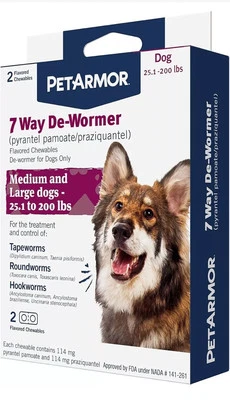 PetArmor 7 Way De-Wormer for Dogs, Oral Treatment for Tapeworm, (Over 25 lbs) - Image 1 of 4