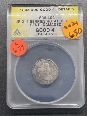1805 Draped Bust Dime L679 Cover