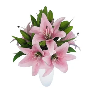 7 Pcs Artificial Lily Flowers Artificial Lilies Flowers for Home Wedding Bouq... - Picture 1 of 5