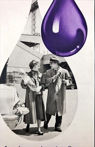 1953 Union Oil Company olio motore stampa d'epoca pubblicità olio motore viola - Foto 1 di 2