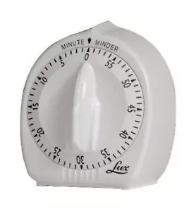 Lux Minute Minder Timer Mechanical White 4 OZ One Hour Timing Capacity Measures - Picture 1 of 1