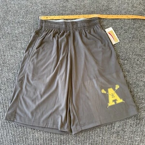 Pennant Sportswear Shorts Boys Youth XS Grey Yellow Logo Lacrosse Active - Picture 1 of 12