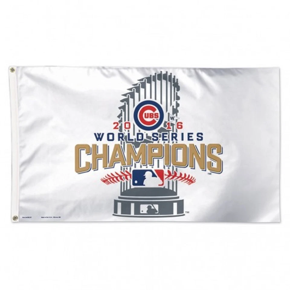 MLB Chicago Cubs Wincraft 2016 World Series Champs 3 X 5 Deluxe Flag w/ Grommets - Image 1 of 1