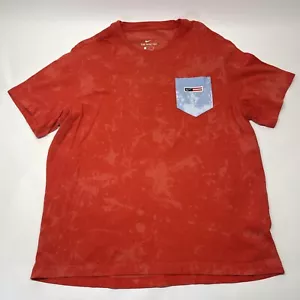 Nike Men's Sportswear Front Pocket Logo Tie Dye Red T-Shirt Size XL DM7950-673 - Picture 1 of 8
