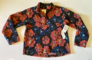 Treasure & Bond Mädchen Druck Vlies Pullover in schwarz marineblau fett Blumenmuster L (10/12) - Bild 1 von 2