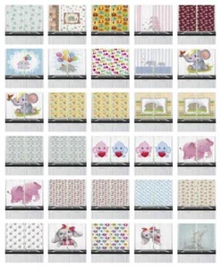Elephant Nursery Kitchen Curtains 2 Panel Set Window Drapes 55" X 39" Ambesonne - Picture 1 of 16