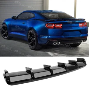 For Chevrolet Camaro RS SS Black Rear Bumper Diffuser Spoiler Splitter Fins Lip - Foto 1 di 9