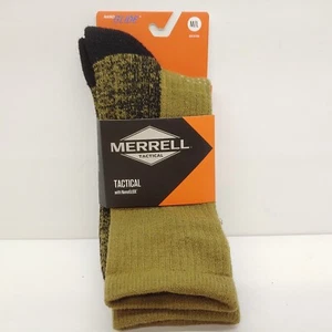 Merrell Tactical Crew Socks Mens Size M/L Tan/Black NanoGlide - Picture 1 of 8