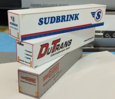 3 Box x Semirimorchi base herpa 1/87 Marchi: Sudbrink - Kmcargo - DuTrans - Immagine 1 di 3