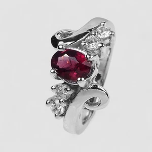 BURMA VIVID RED SPINEL RARE 925 STERLING SILVER WHITE GOLD PLATED HANDMADE RINGS - Picture 1 of 8