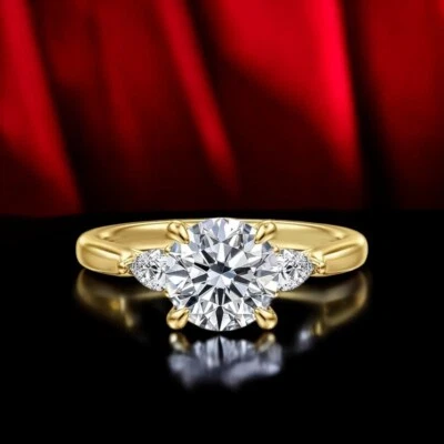14k Yellow Gold 1.80 Ct IGI Lab Grown Round Cut Diamond Engagement Ring E F VS - Image 1 of 4