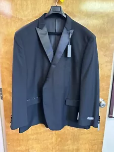 Schwarzer Herrenanzugmantel Michael Kors mit Satin-Revers Größe 60R neu mit Etikett - Bild 1 von 6