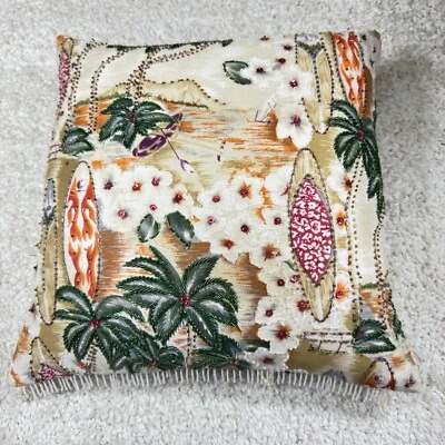 Travesseiro Z Gallerie com miçangas lantejoulas tropical Beach Island Life 17"x17" - Imagem 1 de 4