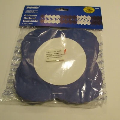 Guirnalda de papel/crepe bávaro azul real y blanco Foto 1 de 2