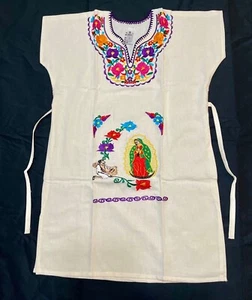 Vestido Bordado Virgen Guadalupe Mexican Dress Our Lady of Guadalupe Campesino M - Picture 1 of 9