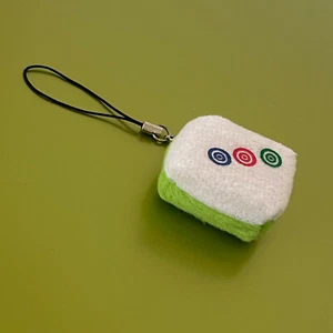 Pendentif téléphone portable Mahjong peluche trois des cercles trois points - Photo 1/3