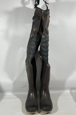 Vintage Flo-lite Steel Shank Hip Boots 12 Style D501-F Rubber Waders Fishing N - Image 1 of 4