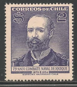 Chile #284 (A136) VF MINT LH - 1954 2p Admiral Arturo Prat Chacon - Picture 1 of 1