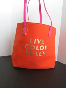 Kate Spade Live orange yellow gold Colorfully canvas open tote lightweight bag - Picture 1 of 14