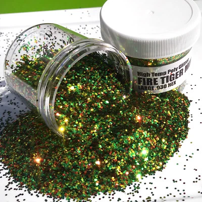 THE GOLDEN GRUB LURE CO NEW 2 OZ FIRE TIGER MIX Hi-Temp Glitter .030 Hex Fishing Lure Making plastisol