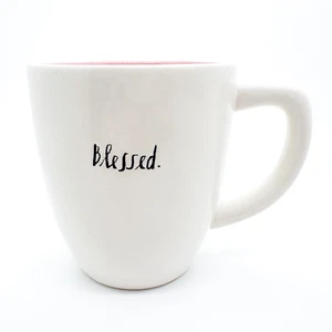 Tazza Rae Dunn Blessed Magenta Collezione Artigianale Bianco Rosa Interno Tazza Caffè - Foto 1 di 9
