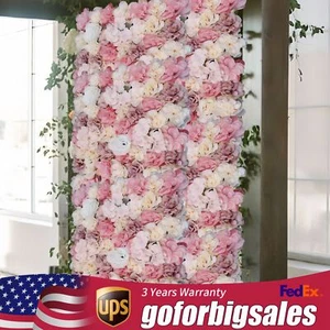 Flower Wall Panel Artificial Flower Wall Backdrop Flower Decoration 12 Pcs - Picture 1 of 13