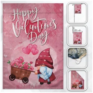 Happy Valentine's Day Gnome 12x18in Garden Flag Holiday Front Yard Home Decor - Picture 1 of 5
