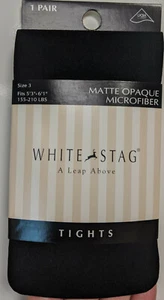 2 pr White Stag Opaque Microfiber Tights-Sizes 2, 3-Black, Red +Free Laundry Bag - Picture 1 of 5