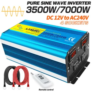 3500W 7000W Pure Sine Wave Power Inverter 12V to 240V With Remote Control USB AU - Picture 1 of 8