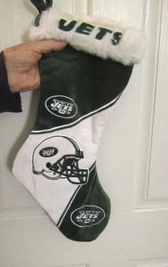 NEW NFL FOOTBALL NEW YORK JETS CHRISTMAS STOCKING FOREVER COLLECTIBLES - Picture 1 of 2