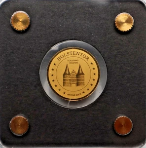 TSCHAD: 3000 Francs 2020: HOLSTENTOR, 999 Gold, 1/500 oz, 18 mm St, COA, C33 - Bild 1 von 3