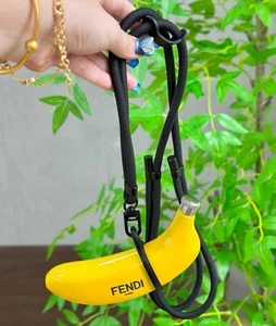 New Fendi Rara Banana Flask Cup Mini Water Bottle Shoulder Bag Style Yellow - Picture 1 of 4