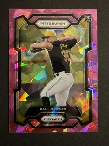 2024 Panini Prizm Baseball Paul Skenes Pink Cracked Ice RC Pittsburgh Pirates - Picture 1 of 2