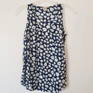 Banana Republic Viscose Sleeveless Blouse Blue White Floral Size XS - Picture 1 of 7