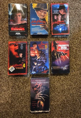 Nightmare On Elm Street Collection (VHS, 7 Casettes, 1984-1997) - Tested, Works - Image 1 of 4