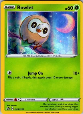 Rowlet SWSH: Sword & Shield Promo Cards Holo SWSH220 NM - Image 1 of 2