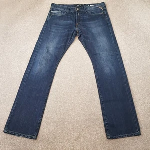 Replay Herren Jeans 34x32 Blau Waitom M983 Straight Slim Denim Strone Wash W34 L32 - Bild 1 von 13
