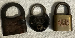 Vintage Old Small Padlocks 2-Corbin 1-Climax - Picture 1 of 8