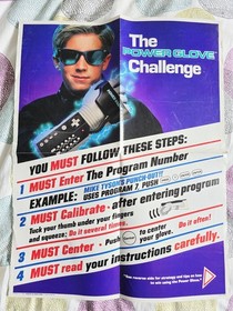 Nintendo Power Power Glove Poster Insert Vintage NES 1989 Promo