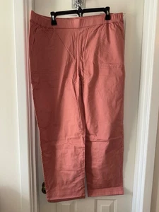 DENIM & CO Reg EasyWear Twill straight Leg Pants ANTIQUE ROSE sz XL - Picture 1 of 2
