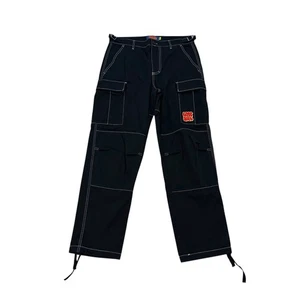 Pantalones de skate Empyre holgados bordados negros cargo talla 30 - Imagen 1 de 7