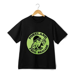 Portland Frog Brigade Graphic T-Shirt - Protest Symbol with Vintage Frog Design - Picture 1 of 21