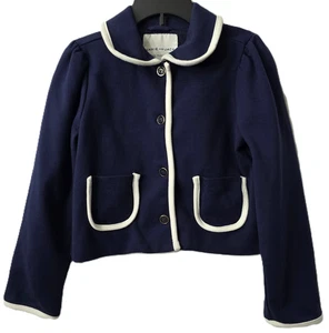 Janie Jack Ponte-Sakko mit Kragen 6 Knopfleiste Taschen marine weiß Kirche Ostern - Bild 1 von 6