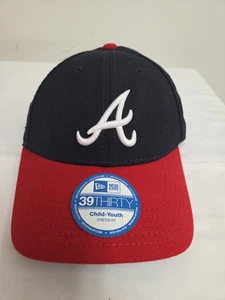 Atlanta Braves Hat Cap Blue Red MLB Baseball New Era 39Thirty  Youth Med/Large - Picture 1 of 5