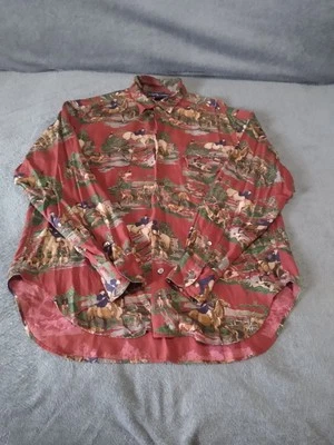 Camisa De Colección Ralph Lauren Para Mujer Abotonada Talla 8 Caballo Caza Ecuestre Ver Fotos Foto 1 de 4