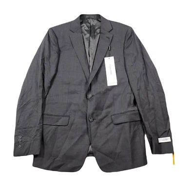 Traje Chaqueta Calvin Klein Mini Cuadros Para Hombre 44L 44 Negro Marrón Ajuste Ajustado Lana $450 Foto 1 de 4