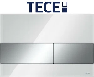 TECE 9240802 Square WC Placa de Accionamiento Cristal Blanco/Cromo Brillo Tecnología 2 Cantidades - Imagen 1 de 3